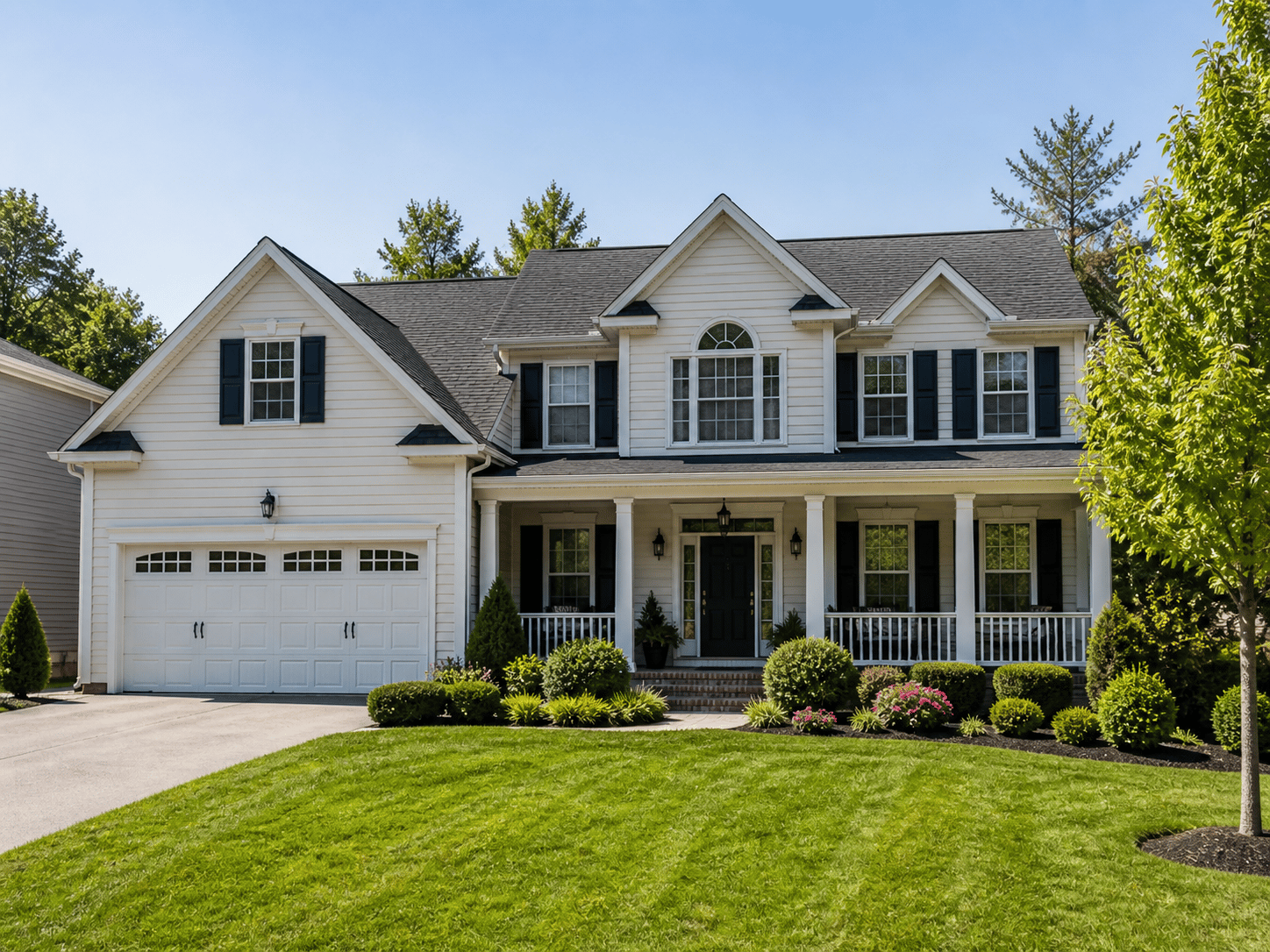 Bright Suburban Home exterior front view